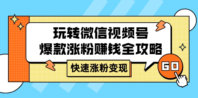 （191期）玩转微信视频号爆款涨粉赚钱全攻略，快速涨粉变现秘诀-卓越网创