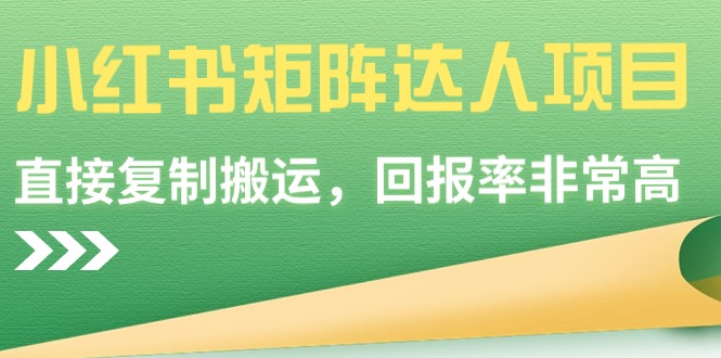 （8403期）小红书矩阵达人项目，直接复制搬运，回报率非常高-卓越网创