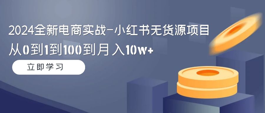 （8562期）电商实战-小红书无货源项目：从0到1到100到月入10w+-卓越网创