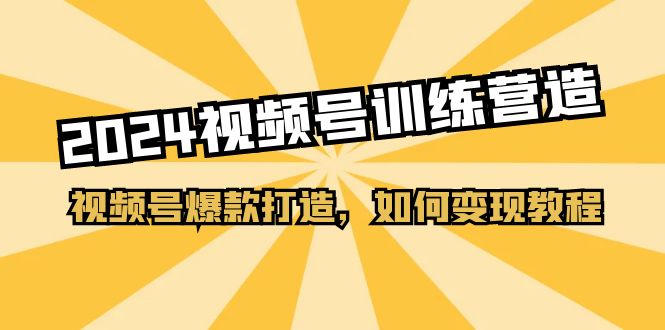 （10514期）2024视频号训练营，视频号爆款打造，如何变现教程（20节课）-卓越网创