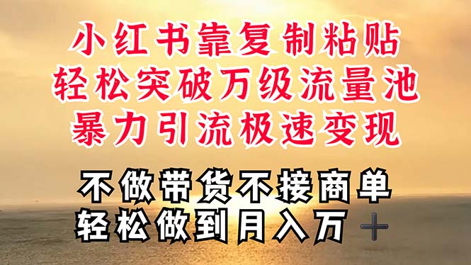 （10518期）深层揭秘小红书，靠复制粘贴，一周突破万级流量池，无脑搬运，引流，极速变现-卓越网创