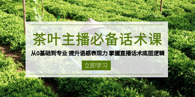 （13961期）茶叶 主播必备话术课 从0基础到专业 提升语感表现力 掌握直播话术底层逻辑-卓越网创