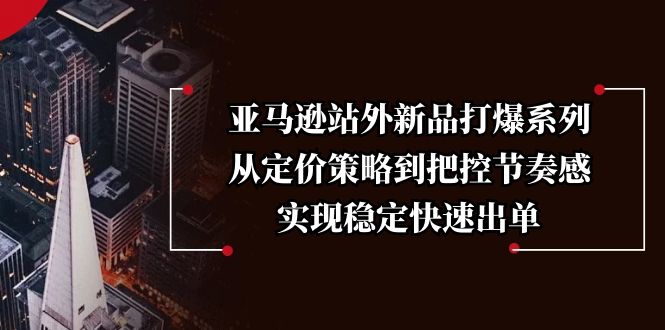 （13970期）亚马逊站外新品打爆系列，从定价策略到把控节奏感，实现稳定快速出单-卓越网创