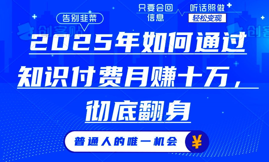 （14019期）2025年如何通过知识付费月入十万，年入百万。。-卓越网创