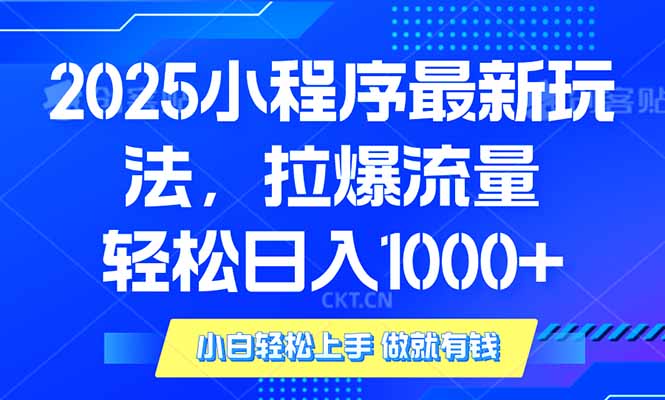 （14028期）2025年小程序最新玩法，流量直接拉爆，单日稳定变现1000+-卓越网创